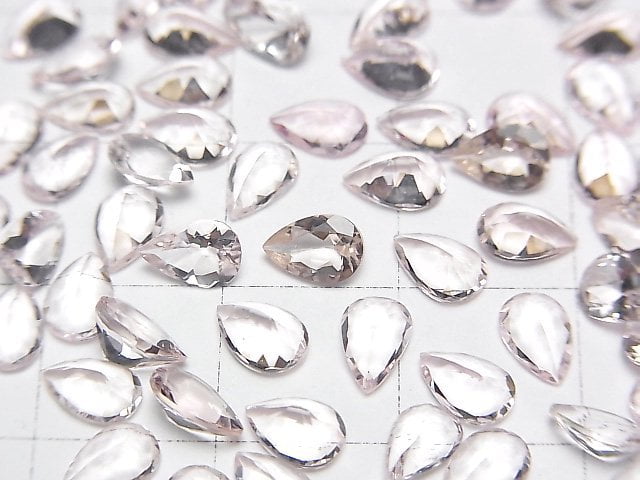 高品質摩根石 AAA 梨形刻面裸石 6x4mm 2顆