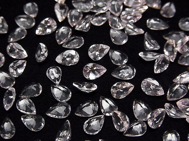 Hochwertiger Morganit AAA loser Stein tropfenförmig facettiert 6x4mm 2 Stück