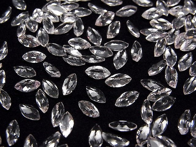 Hochwertiger Morganit AAA loser Stein marquiseförmig facettiert 6x3mm 2 Stück