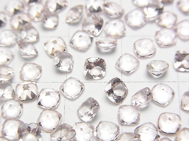 高品質摩根石 AAA 裸石 方刻面 4x4mm 2顆