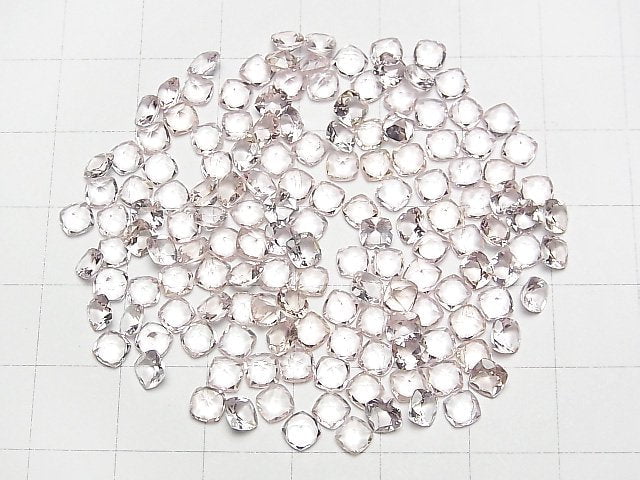 Hochwertiger Morganit AAA loser Stein quadratisch facettiert 4x4mm 2 Stück
