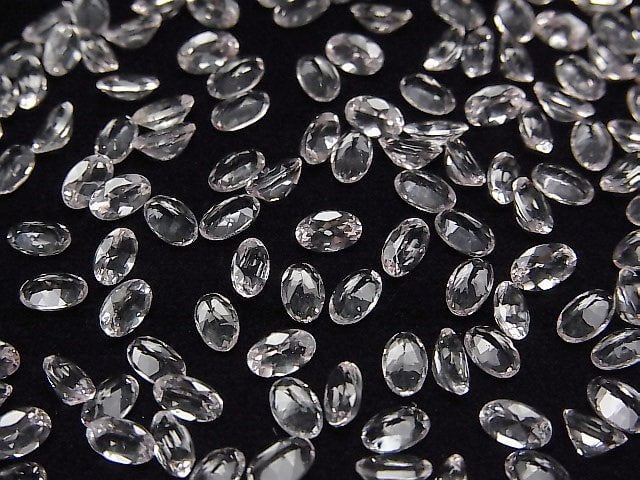 Hochwertiger Morganit AAA loser Stein oval facettiert 5x3mm 2 Stück