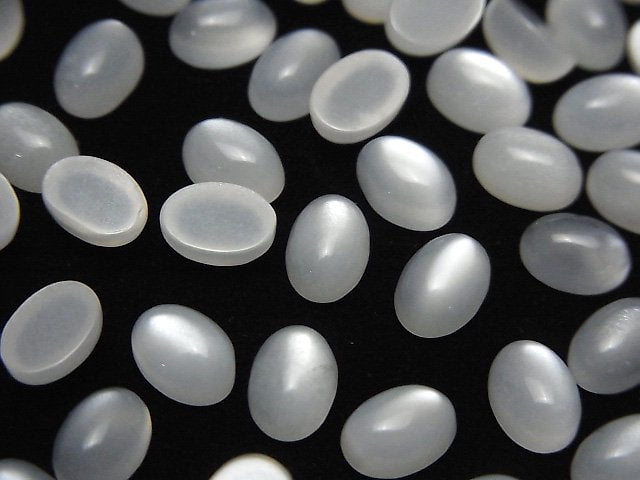 Weißer Mondstein AAA oval Cabochon 7x5mm 10 Stück