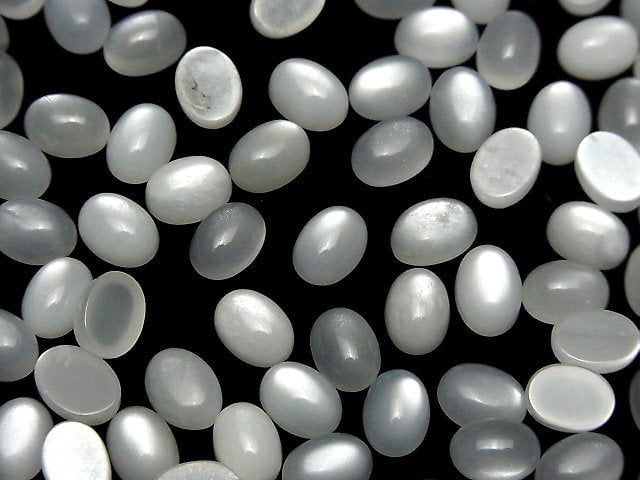 Weißer Mondstein AAA oval Cabochon 8x6mm 10 Stück