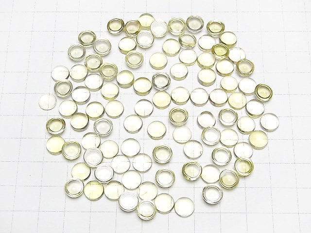 Hochwertiger Zitronenquarz AAA runder Cabochon 8x8mm 5 Stück