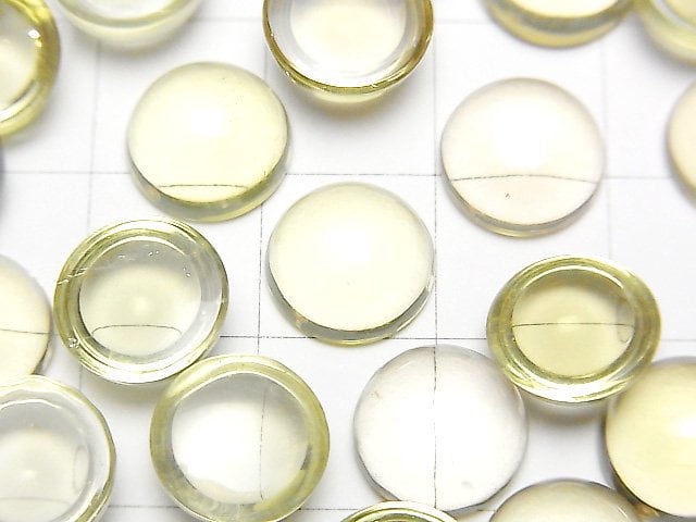 高品質檸檬石英 AAA 圓形凸圓形戒面 10x10mm 3顆