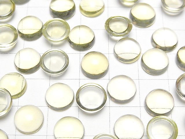 Hochwertiger Zitronenquarz AAA runder Cabochon 10x10mm 3 Stück