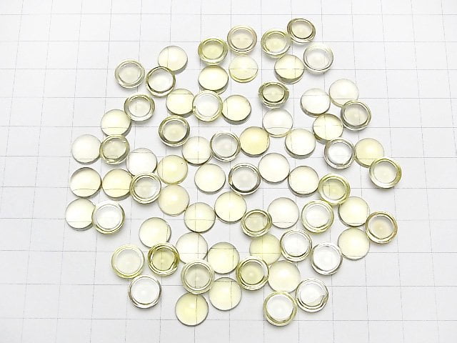 Hochwertiger Zitronenquarz AAA runder Cabochon 10x10mm 3 Stück