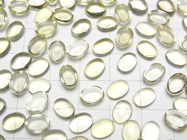 Hochwertiger Zitronenquarz AAA ovaler Cabochon 8x6mm 5 Stück