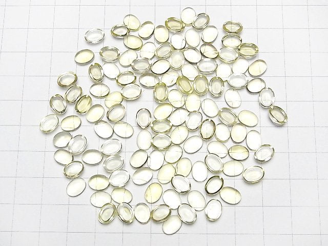 Hochwertiger Zitronenquarz AAA ovaler Cabochon 8x6mm 5 Stück