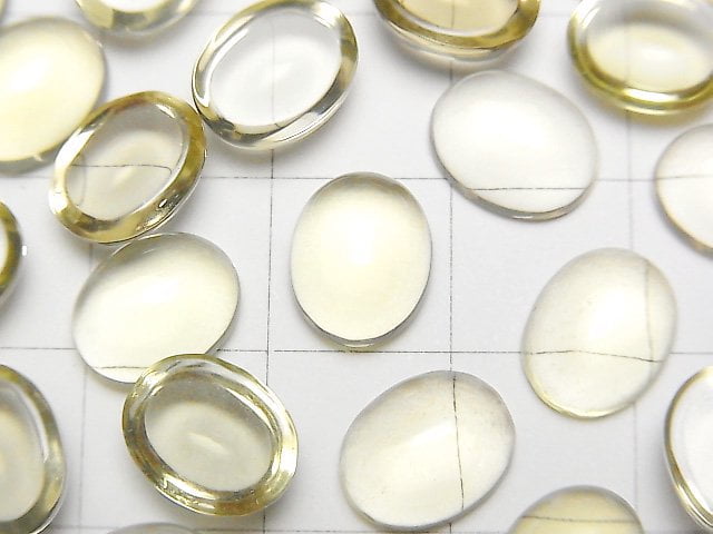 高品質檸檬石英 AAA 蛋面刻面 10x8mm 4顆