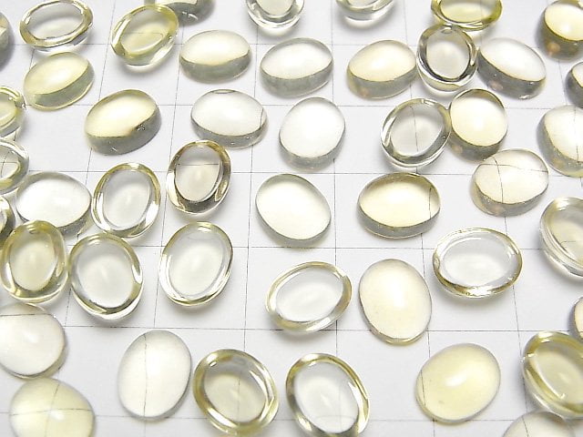 Hochwertiger Zitronenquarz AAA ovaler Cabochon 10x8mm 4 Stück