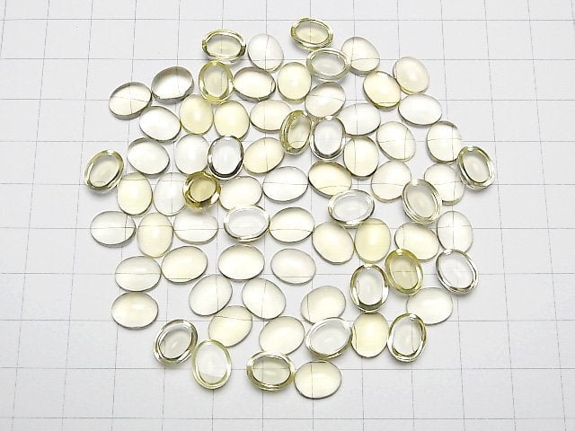 Hochwertiger Zitronenquarz AAA ovaler Cabochon 10x8mm 4 Stück