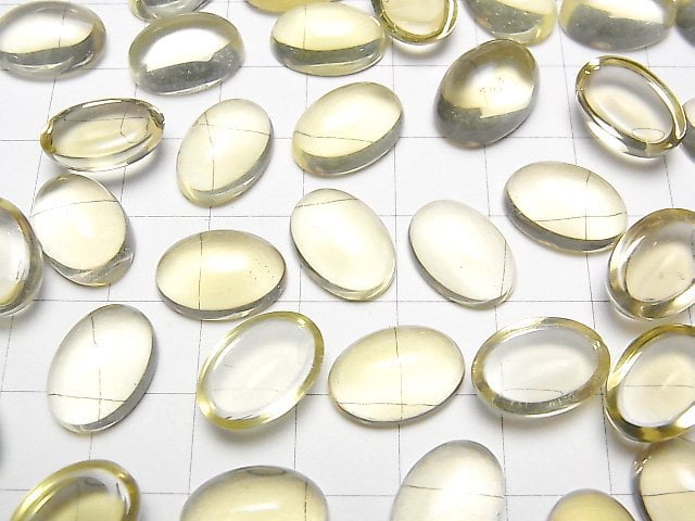 Hochwertiger Zitronenquarz AAA ovaler Cabochon 14x10mm 2 Stück
