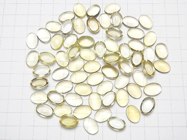 Hochwertiger Zitronenquarz AAA ovaler Cabochon 14x10mm 2 Stück