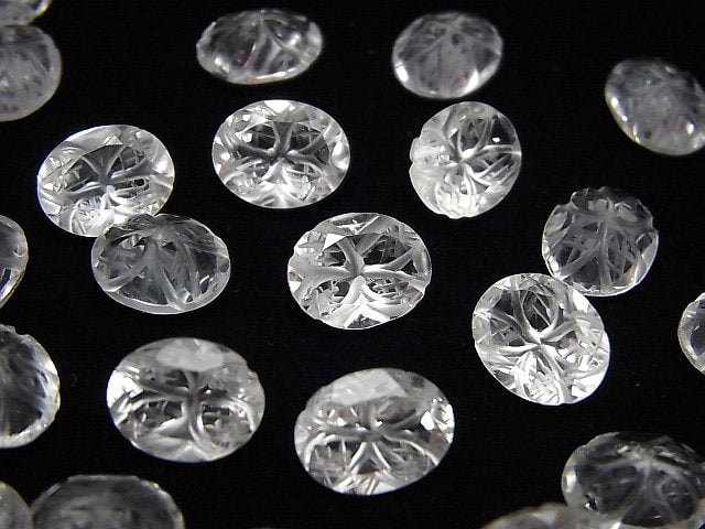 Hochwertiger Kristall AAA geschnitzter ovaler facettierter 10x8mm 4 Stück