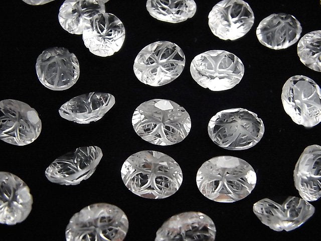 Hochwertiger Kristall AAA geschnitzter ovaler facettierter 10x8mm 4 Stück