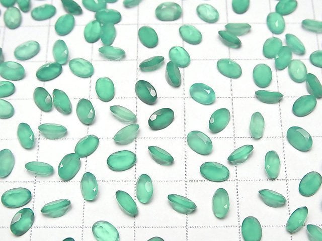 Hochwertiger grüner Onyx AAA lose Stein oval facettiert 6x4mm 10 Stück