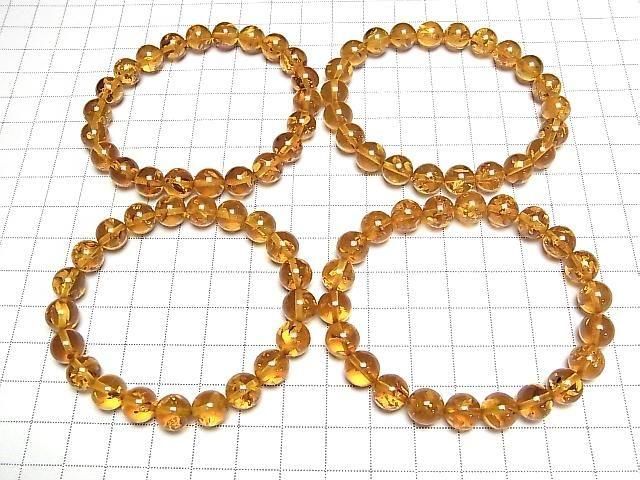 Baltisches Bernstein rund 8.5mm hellbraunes Armband