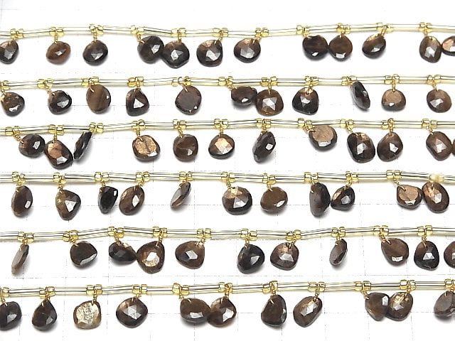 GOLDENE SZENE Saphir AAA- Freiform einseitig Rose Cut 1Strang Perlen (18Stk.)