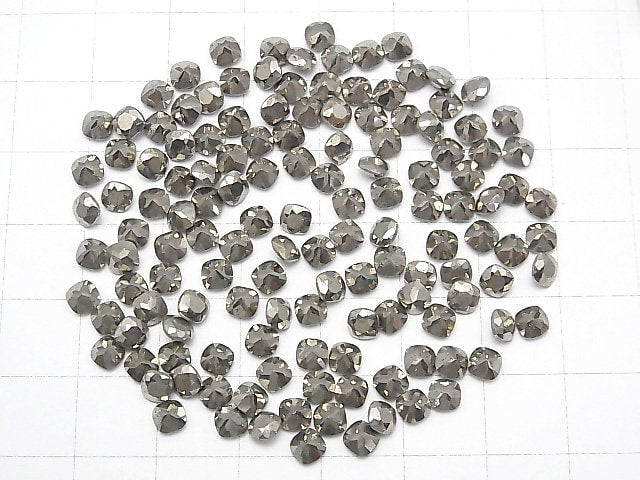 Pyrit Lose Stein Quadrat Facettiert 4x4mm 10Stücke