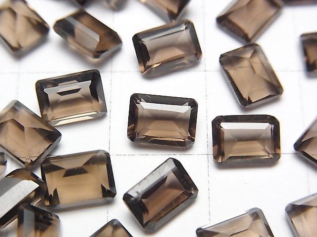 高品質煙水晶 AAA 級 裸石 矩形刻面 7x5公釐 5顆