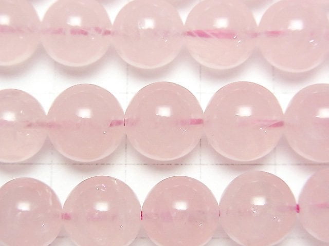 馬達加斯加深玫瑰石英 AA++ 圓形 10mm 半串或單串珠子 (約15英吋/37公分)