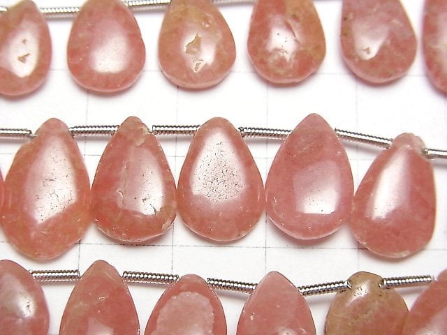 阿根廷紅紋石 AA++ 梨形 (平滑) 一串珠 (約7英吋/18公分)