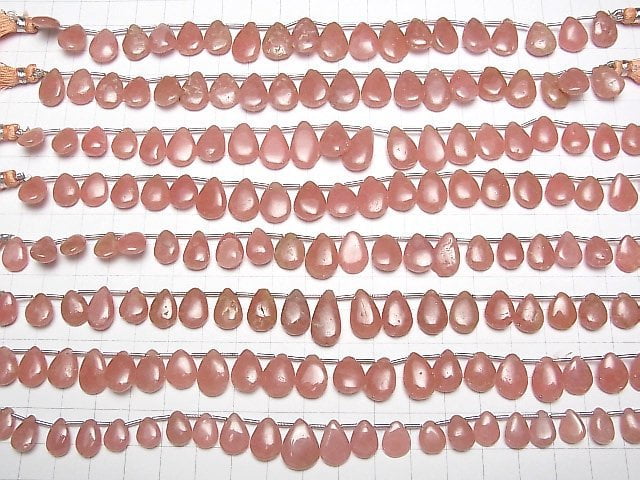 Argentinien Rhodochrosit AA++ Birnenform (Glatt) 1Strang Perlen (ca. 7Zoll / 18cm)