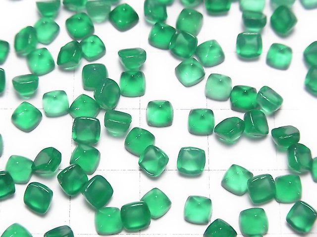 Hochwertiger grüner Onyx AAA Zuckerhut Schnitt 4x4mm 5Stk.