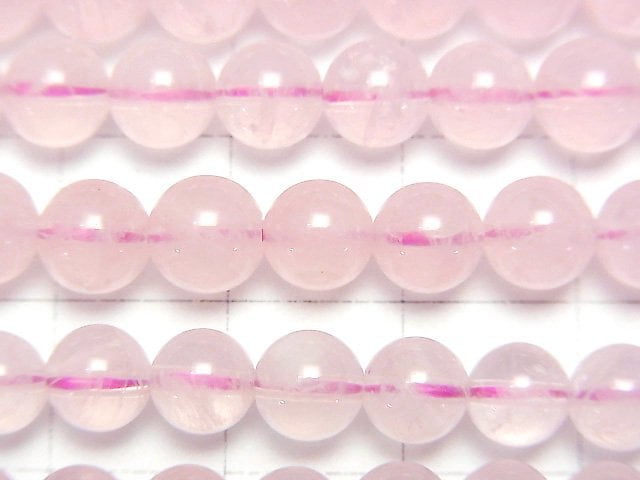 馬達加斯加深玫瑰石英 AA+ 圓珠 6mm 半串或一串 (約15英吋/37公分)
