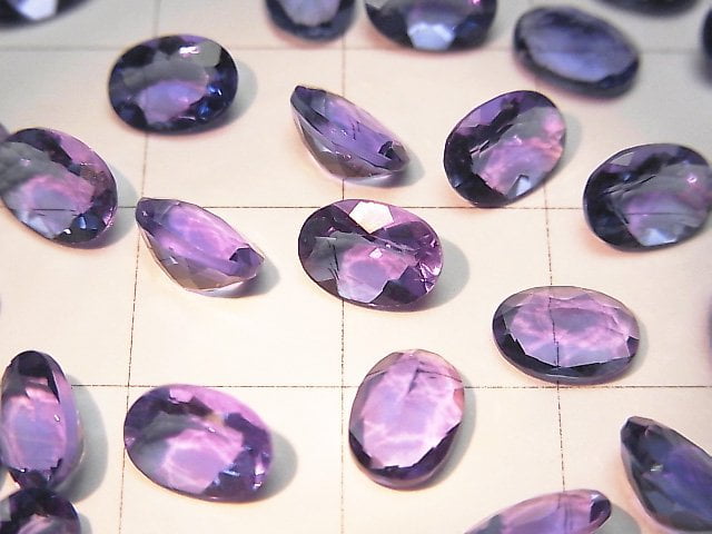 Hochwertiger Farbwechsel-Fluorit AAA Lose Stein Oval Facettiert 7x5x4mm 2Stk.