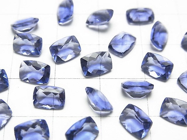 Hochwertiger Farbwechsel-Fluorit AAA Lose Stein Rechteckig Facettiert 7x5x4mm 2Stk.