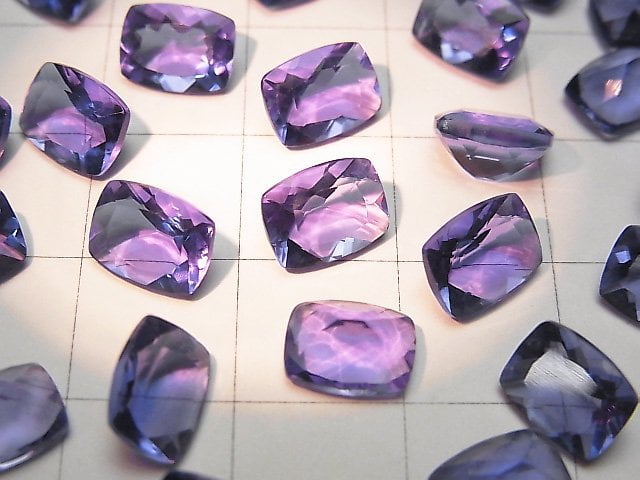 Hochwertiger Farbwechsel-Fluorit AAA Lose Stein Rechteckig Facettiert 8x6x4mm 1Stk.