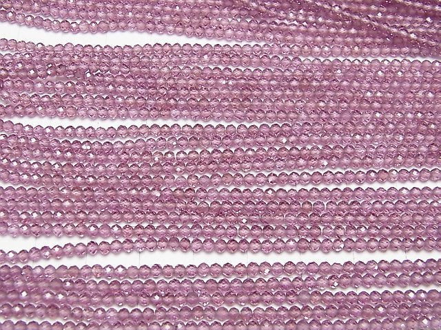 Hochwertig! Rhodolith Granat AAA facettiert rund 2,5mm 1strang Perlen (ca. 13 Zoll / 31 cm)