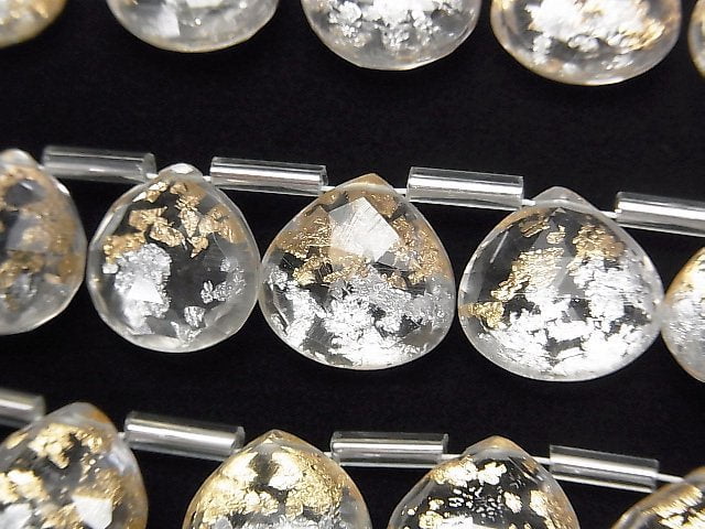 Chestnut Shape, Crystal Quartz, Faceted Briolette Gemstone Beads
