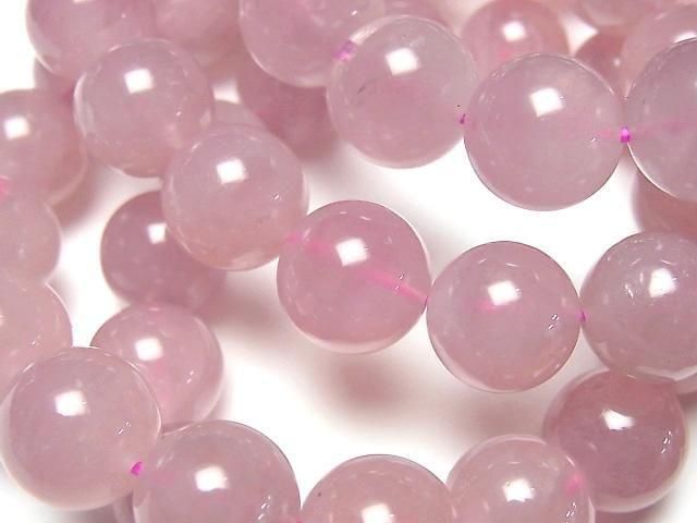 馬達加斯加深玫瑰石英 AAA 級 - 圓珠 12mm 手鍊