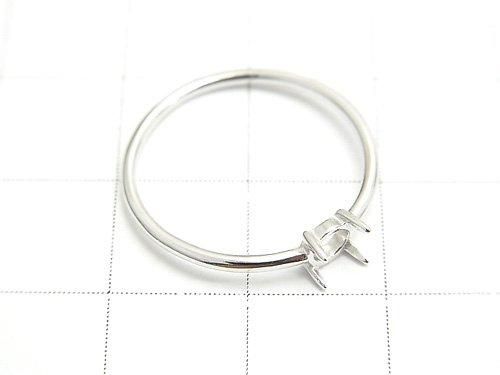 Silber925 Ringrahmen (Krappenfassung) Rund 4,5mm Rhodium beschichtet 1Stück