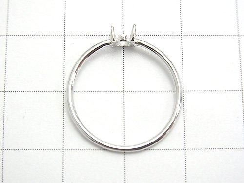 Silber925 Ringrahmen (Krappenfassung) Rund 4,5mm Rhodium beschichtet 1Stück