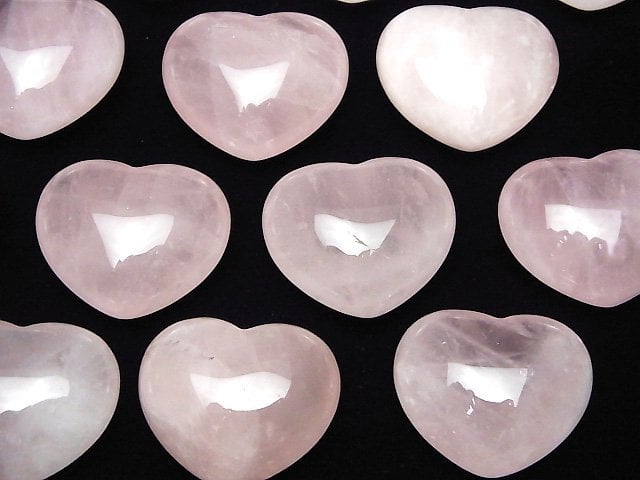 Rosenquarz AA++ Ungebohrtes Herz 25x30x15mm 2Stücke