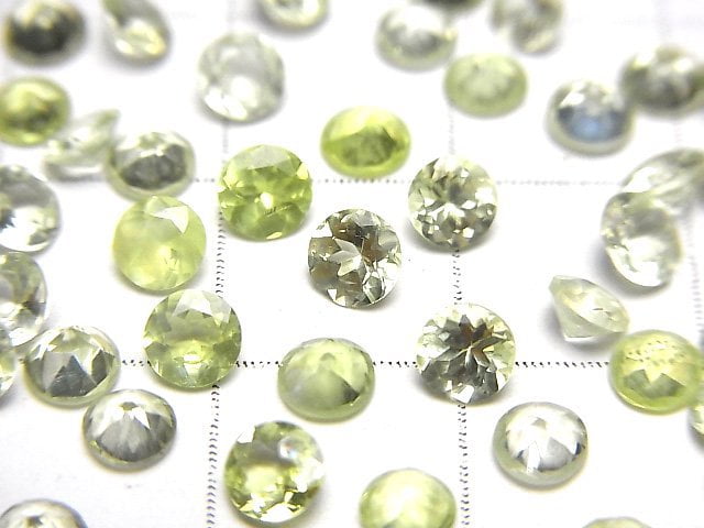 高品質金綠玉 AAA - 裸石 圓形刻面 3.5x3.5公釐 5顆
