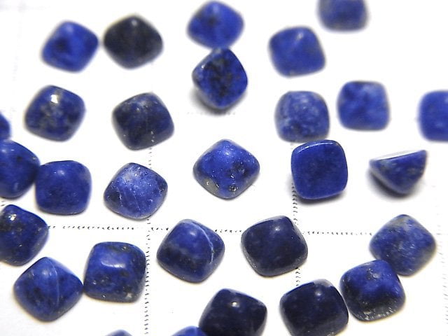 青金石 AA++ 糖塊式切割 4x4毫米 5顆