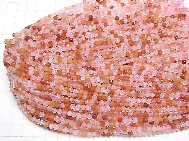 High Quality! Amphibole In Quartz Faceted Round 4mm 1strand beads (aprx.15inch / 36cm)