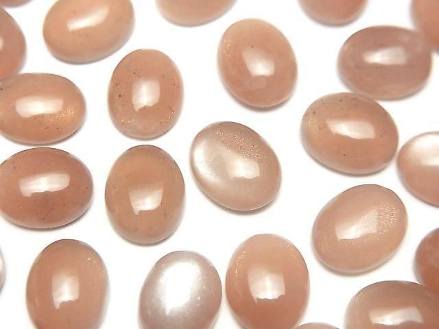 桃子月光石 AA++ 橢圓形素面蛋面 10x8mm 4顆