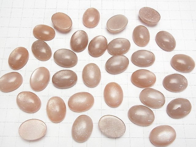 Pfirsich-Moonstone AAA- Ovale Cabochon 20x15mm 2Stk