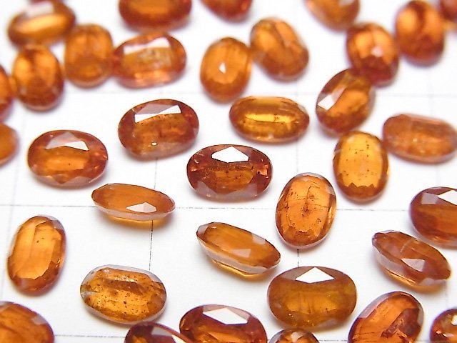 高品質橙色藍晶石 AAA - 裸石 橢圓形刻面 6x4mm 3顆