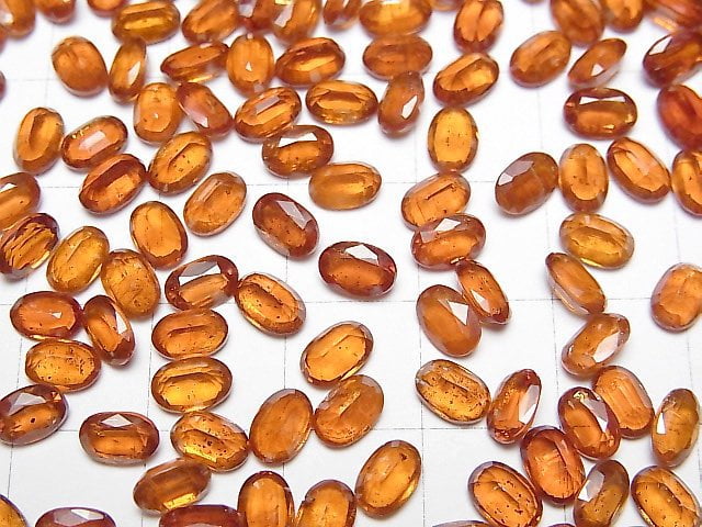 Hochwertiger orange Kyanit AAA- lose Steine oval facettiert 6x4mm 3 Stück