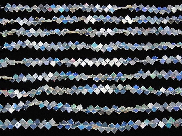 Äthiopien Opal Flach-Diamant 6x6mm 1 Strang Perlen (ca. 7 Zoll/18 cm)