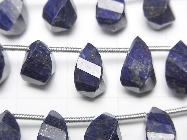 高品質 青金石 AAA - 水滴形 4 切面 扭轉刻面 刻面梨形 半串或 1 串珠子 (20顆)
