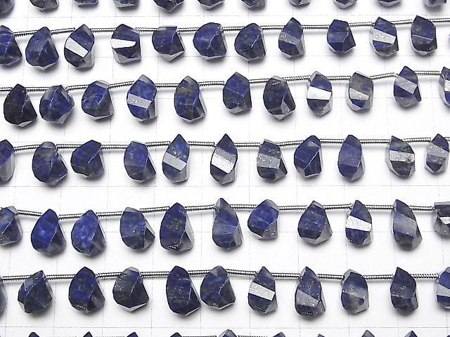 Hochwertiger Lapislazuli AAA- Tropfen 4 facettiert gedreht facettierte Briolette halb oder 1 Strang Perlen (20 Stück)